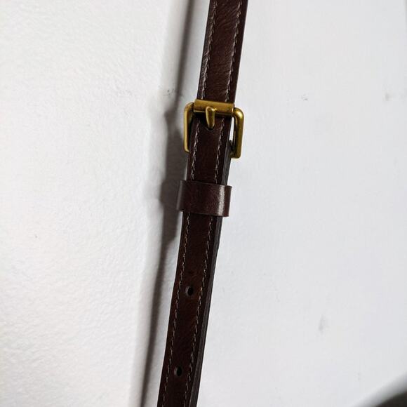 Fossil Black Gold Leather Zip Top Crossbody Bag - Picture 5 of 12